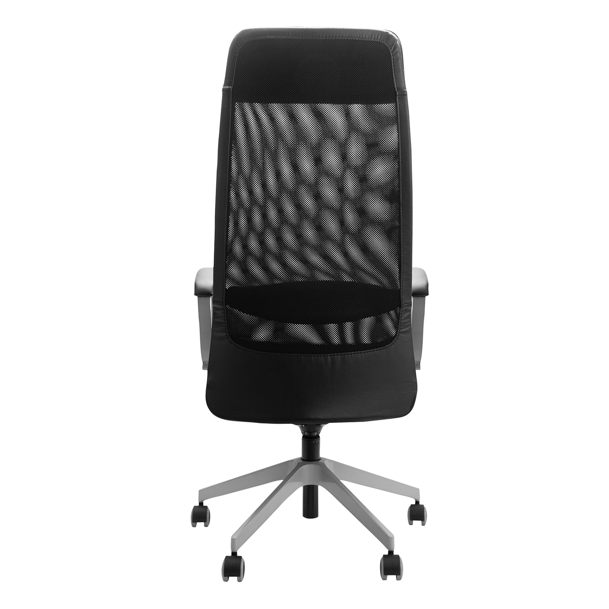 Schwarzer Bürostuhl mit Echtleder 